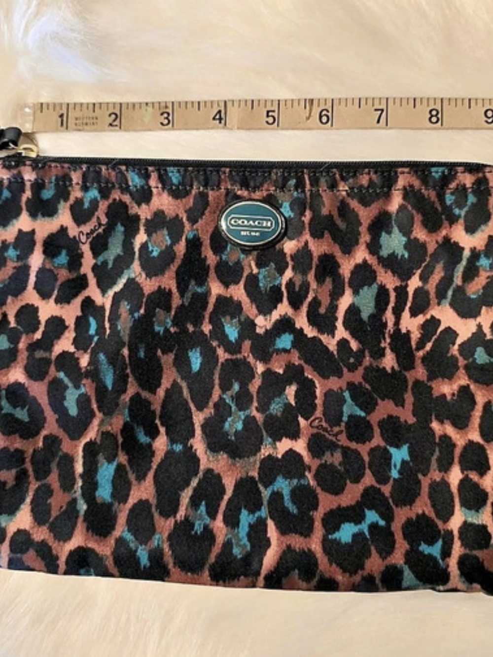 Coach Leopard Print Pouch Brown & Black